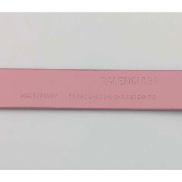 Balenciaga Natural Calfskin BB Buckle Thin Belt Pink 75cm 581690 main image 8